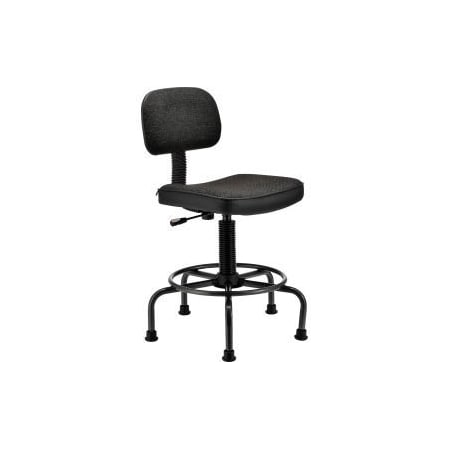 Global Equipment Interion    Desk Stool - Fabric - Black 1477FBK